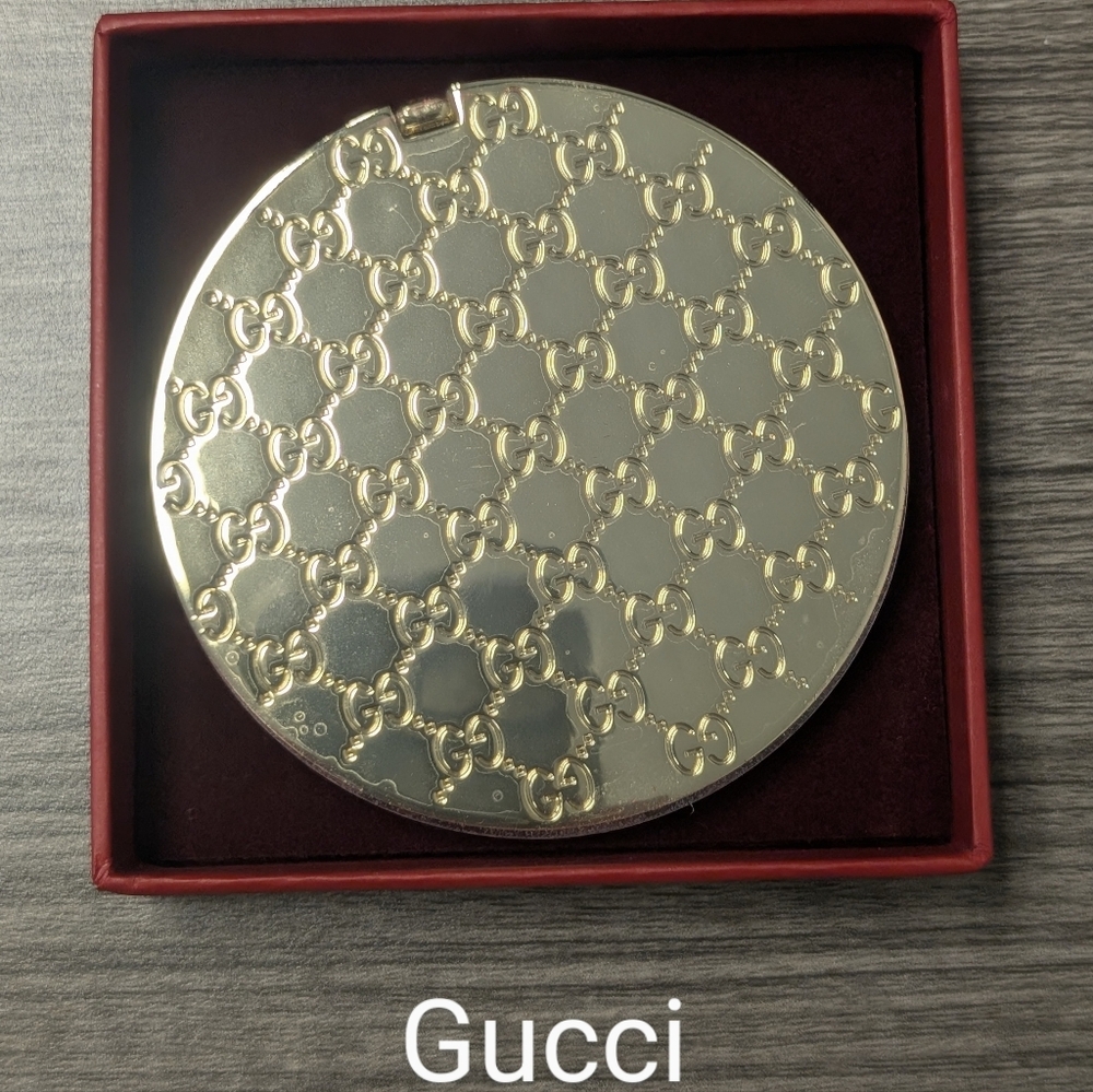 Gucci Gold Compact Mirror New In Box